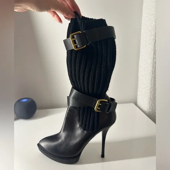 Gucci
Gucci Black Leather and Knitted Wool Lifford 37 - Picture 2 of 8